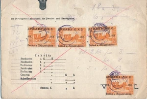 SHS Bosnia Erzegovina 1920 SARAJEVO lettera denaro 9x francobolli a Praga Repubblica Ceca - Foto 1 di 2