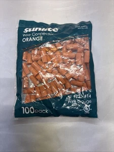 Sunlite Package of 100 Orange 22-14 Gauge Twist Screw On Connector Wire - Picture 1 of 4