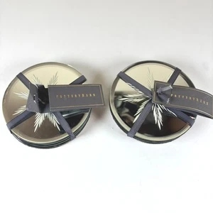 Pottery Barn Etched Snowflake Mirror Coasters Set of 8 Holiday Gift NWT w/ Flaws - Picture 1 of 9