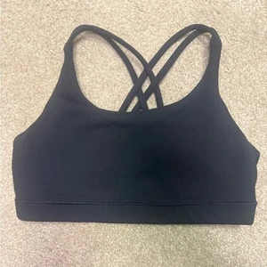 Athleta girl Black Strappy Sports Bra size large 12 - Picture 1 of 2