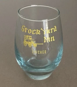 Bicchiere da cocktail vintage STOCK YARD INN blu bar ristorante storico Chicago - RARO! - Foto 1 di 5