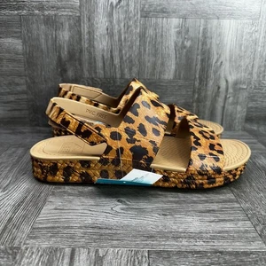 REEF Water Vista Women's size 11 Leopard Open Toe Sling Back Sandals - Picture 1 of 7