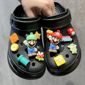 12 Pc Super Mario &Accessories Shoe Charms for Crocs Clog Waterproof - Picture 1 of 2