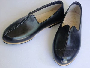 Handmade Genuine Leather Martial arts Wushu Wingchun Shaolin Kung Fu Shoes Black - Picture 1 of 6