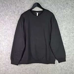 H&M Jumper Mens Extra Large Black Crew Neck Pullover Sweater Solid NEW 7221 - Picture 1 of 13