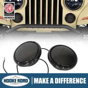 Hooke Road Front Turn Signal LED Lights w/White DRL Fit Jeep CJ5 CJ7 CJ8 76-86 - Picture 1 of 12