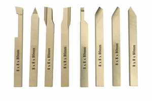 HSS 8PC Turning Facing Threading Boring Groving Tools 8 profiles 8mm SQ Shank - Foto 1 di 2