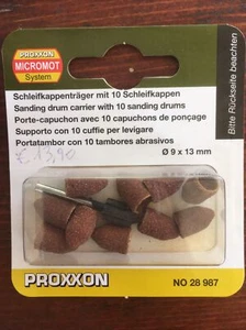 Proxxon Micromot 28987 Sanding Drum Carrier Sanding Drums 9x13mm Schleifkappen - Foto 1 di 2