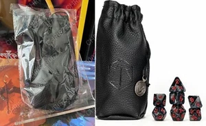 Vox Machina VAX'ILDAN Dice Set 7 Die Hard d20 + Critical Role PU Leather Bag - Picture 1 of 4