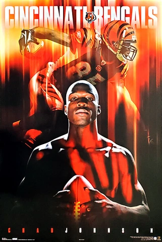Chad Johnson Ochocinco BALL MASTER Cincinnati Bengals Vintage 2005 22x34 POSTER Cover