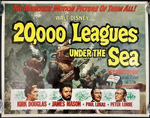 20,000 Leagues Under the Sea ORIGINAL US Half Sheet Movie Poster Disney 1963RR - Imagen 1 de 9