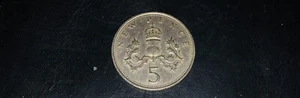 1969 UK GB GREAT BRITAIN NEW 5 PENCE COIN - Picture 1 of 2
