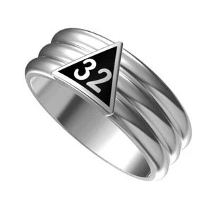 T89 Scottish Rite 32 Degree Ring 32nd Thirty Two Freemason Mason Freemason - Picture 1 of 1