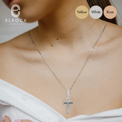 1.27 Ct Lab Grown Diamond, Ankh Cross Religious Symbolof Eternal Life, 14K Gold - Image 1 of 4