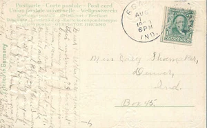 Cubierta de postal de los mejores deseos de EE. UU. 1908 #300 Roann Indiana Wabash condado Z - Imagen 1 de 3