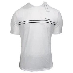 UVP $ 54,99 NEU MIT ETIKETT CALVIN KLEIN WEISSES KURZÄRMLIGES HERREN-T-SHIRT MIT RUNDHALSAUSSCHNITT S M L XL - Bild 1 von 5