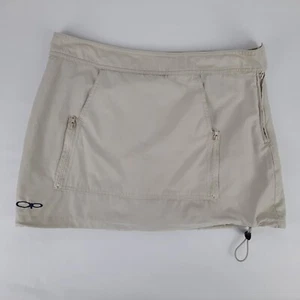 OP Ocean Pacific Girls Cargo Skort Skirt Size 9 Drawstring Hem Beige - Picture 1 of 8