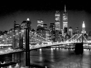 Brooklyn Bridge New York Henri Silberman Cityscape Art Print Poster 19.75x15.75 - Picture 1 of 1