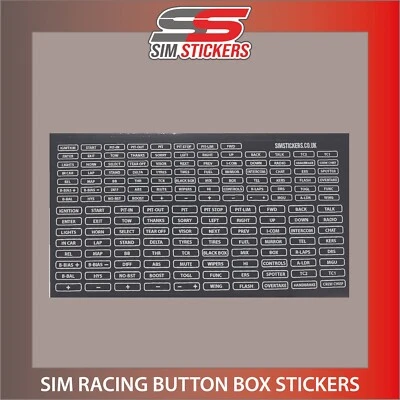 BLACK Border Stickers for Car Sim Racing Button Box/Wheel iRacing/AC/PC2 - Image 1 of 2