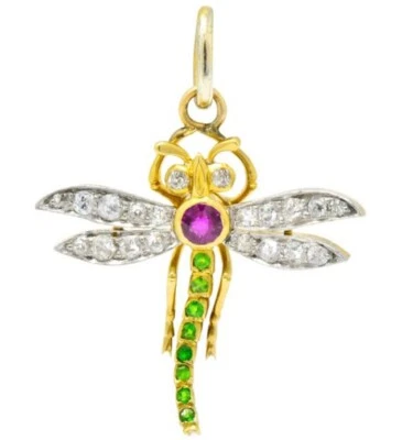 0.90ct Natürlich Rund Diamant Amethyst Peridot 14k Gelbgold Hochzeit Anhänger - Bild 1 von 4