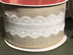 NEU Posten 2 Rollen schönes Sackleinen Spitze Vintage Stil Band 46’ EXTRA ROLLEN VERFÜGBAR - Bild 1 von 4