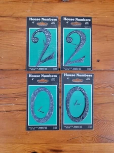 *New* Solar Hardware Corp Cast Metal Black House Numbers 0 & 2 With 2 Nails Each - Picture 1 of 6
