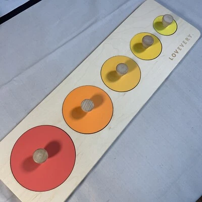 LOVEVERY GRADUATED SIZE CIRCLE OF FRIENDS TODDLER WOOD PUZZLE, MONTESSORI - Image 1 of 4