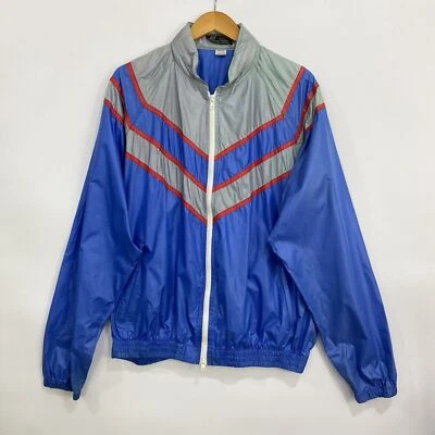 Jack Nicklaus 个人风衣雨衣男式 XL 蓝色灰色全拉链连帽 — 第 1/4 张图片