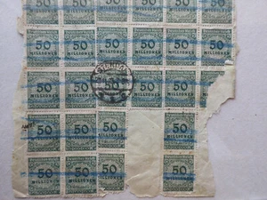 Inflation 1923 Briefstück Mehrf. MeF 23 Marken a 50 Millionen grün, Stendahl - Bild 1 von 4