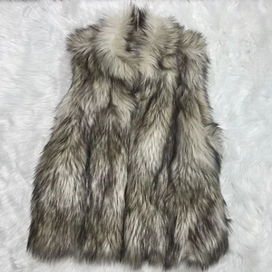 Ci Sono By Cavalini Faux Fur Tan Beige Brown Lined Vest Womans Size Medium - Picture 1 of 3