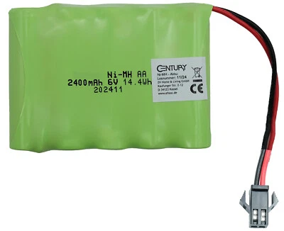 6V NiMH Akku, 2400mAh wiederaufladbare AA RC Batterie  SM 2P Stecker  - Bild 1 von 2