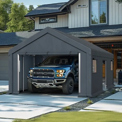 13' x 24' Carport, garagem atualizada com barraca de dossel resistente guarda-sol de aço - Imagem 1 de 4