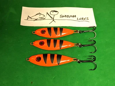 Señuelos cucharas de plomo losa jigging de fundición de pesca SHAD de 3-1 oz naranja negro Foto 1 de 4