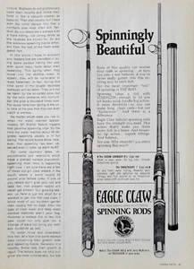 1973 VINTAGE PRINT AD - EAGLE CLAW SPINNING RODS FISHING RODS AD -  AD ONLY  - Picture 1 of 1