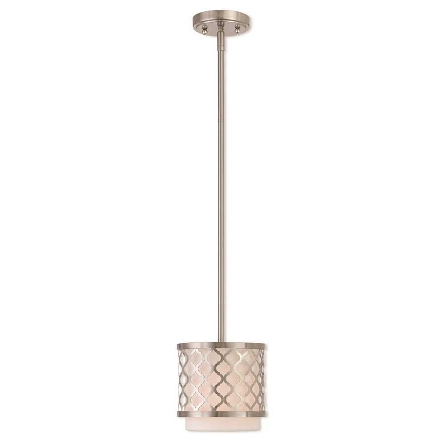 Livex Lighting Aresque 1 Light Mini Pendant in Brushed Nickel - 41101-91 - Image 1 of 1