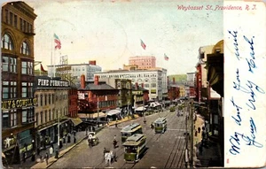 Postal Weybosset Street Providence Rhode Island 1907 UND coches de calle caballos - Imagen 1 de 2