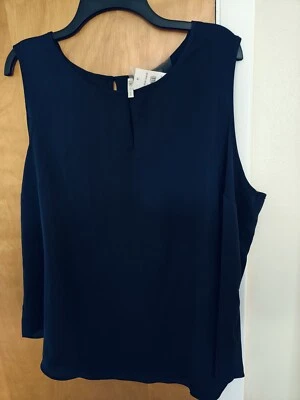 Cato женщин блузка 22/24 темно-синий без рукавов замочная скважина легкий верхний новый с Ярлыками - Изображение 1 из 4