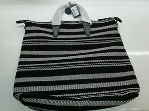 Bolso de Mano Pretty Green para Hombre Black Label Lana a Rayas en Negro Raro - Imagen 1 de 6
