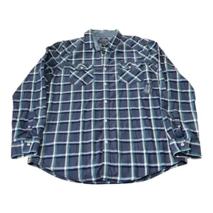 American Rag Extra Large Plaid Long Sleeve Shirt - Blue, White, Teal, Cotton - Picture 1 of 7