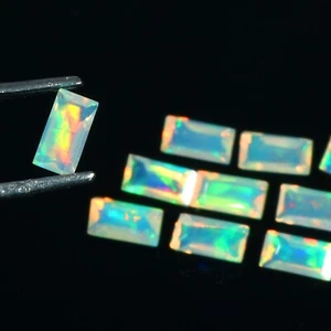 Natural Ethiopian Opal Baguette Cut Faceted Gemstone 3x6mm Size Beauties - Picture 1 of 3