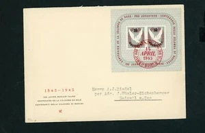 Suiza Bloque Número 12 FDC Carta Primer Día - Imagen 1 de 2