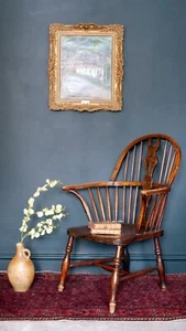 Antique Desk Corner Chair Georgian Windsor Arm Chair 1800s - Picture 1 of 10