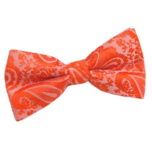 Corbata de moño tejida floral de cachemira naranja quemada para hombre por DQT - Imagen 1 de 1