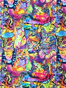 Katzenstoff Baumwolle Patt 10239 bunt realistisch Batik Boho Dean Russo Quilten - Bild 1 von 4