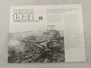 Vintage 1982 John Deere New for 1982 200 Series Dura-Cushion Disk Spec Sheet - Picture 1 of 2
