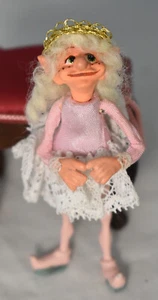 Casa de Muñecas Miniatura Artesana Cynthia BARON Rosa PRINCESA ELF Muñeca Niña Rubia - Imagen 1 de 3