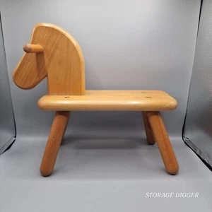 Silla infantil caballo madera marrón IKEA de colección / pieza de caballo mecedor, 17" de largo, Suecia - Imagen 1 de 16