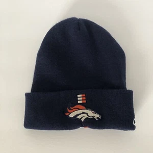 Vintage Denver Broncos NFL Knit Beanie Adult Hat OSFM Blue Logo Athletic 90s - Picture 1 of 12