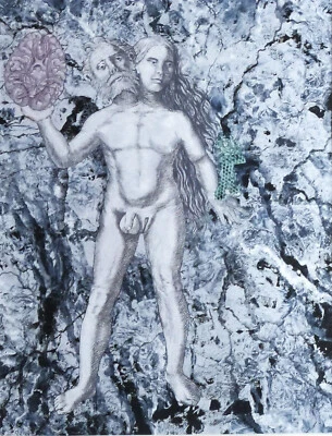 Jörg  IMMENDORFF " Malirre" 2006 Farbdruckgrafik im Passepartout 30x40 - Bild 1 von 3