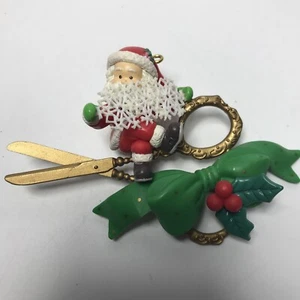 Lustre Fame Vintage Weihnachtsmann auf Schere Schneeflocken basteln Weihnachtsschmuck - Bild 1 von 6